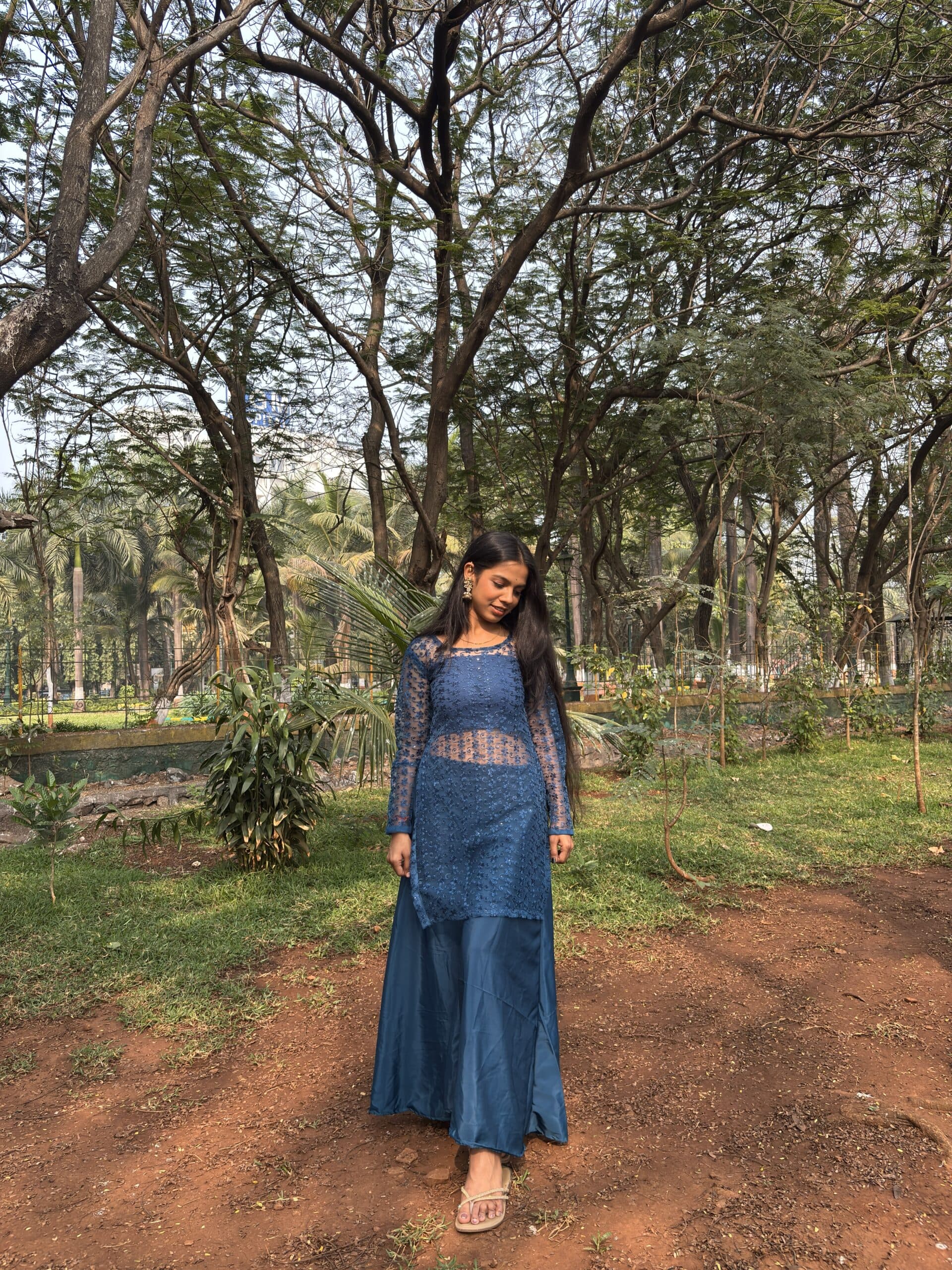 Ira - Royal sapphire blue flared Plazo and Kurti