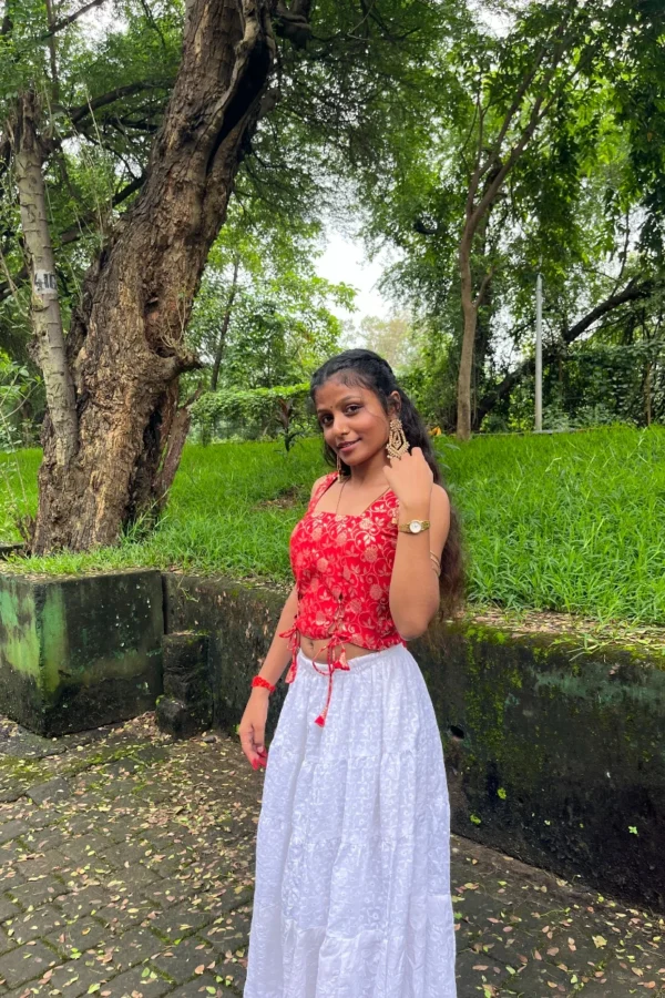 raktanjali red ethnic top